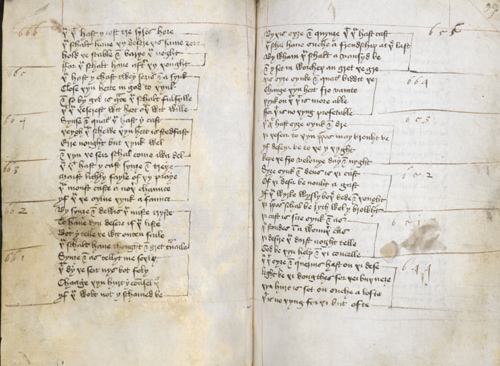 Notebook of Thomas of Oxford: page showing an 'NB' indication