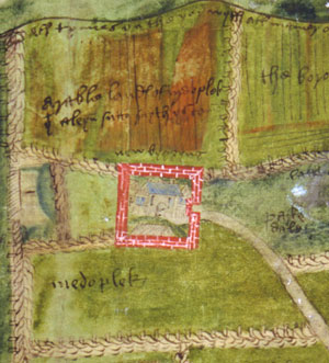 Sixteenth century map showing one of Roche's granges in Derbyshirer © Public Record Office