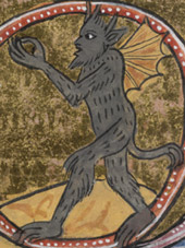 Manuscript image of a devil