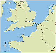 Probable route of Yorkshire abbots to General Chapter